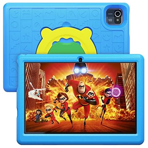 Tableta AMIAMO para niños con Android 11, 10 pulgadas, 2GB+32GG, HD IPS, KIDOZ preinstalado, Azul Cover