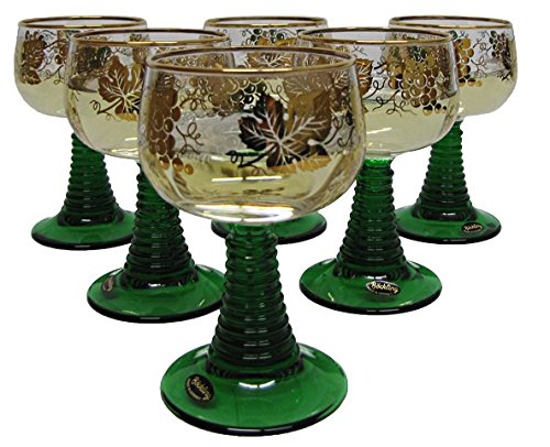 Amazon | Wein Römer - ドイツワイングラスセット(6) - ゴールドトリム 