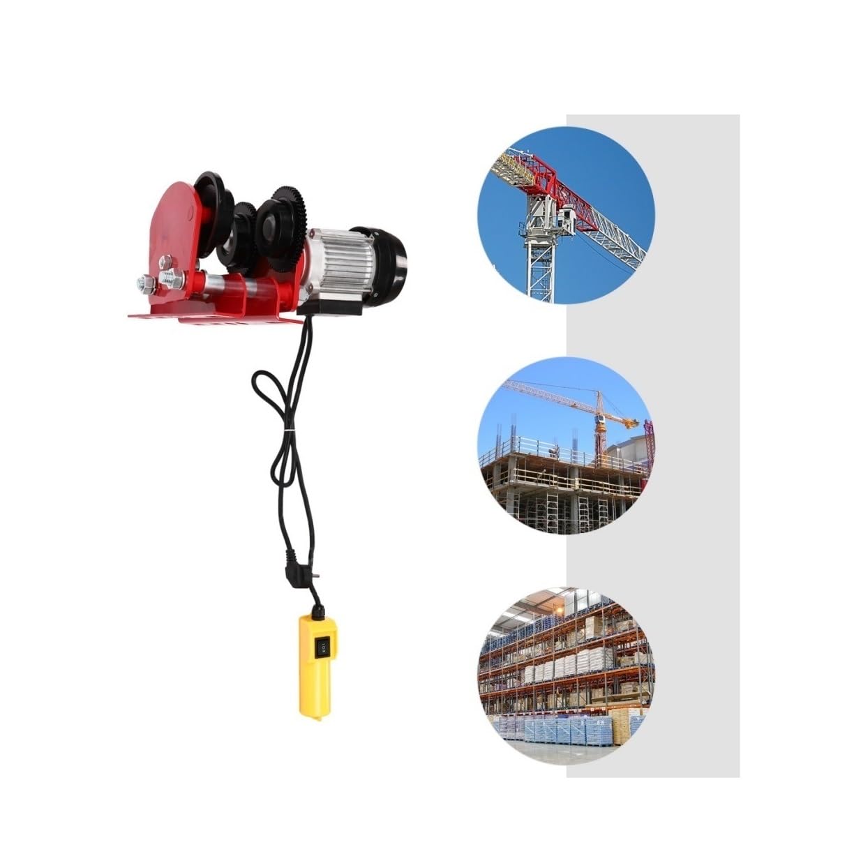 Cable Único Motor para Cabrestante Eléctrico De 1000kg, Grúa Elevación, Torno Polipasto Para Garaje, Elevador, Almacén Fábrica