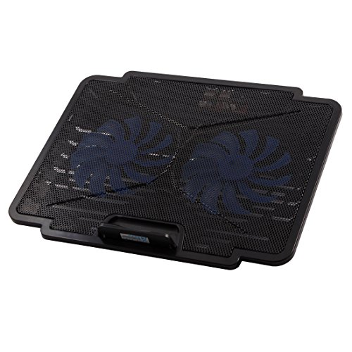 Generic K24 PC USB 2.0 Ultra LED Silent Radiator Cooler Pad Black w Two Fans for 14 15.6 17 Inch Laptop Authorized by CoolCold