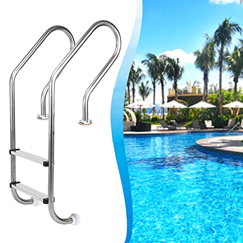 Escalera para piscina de acero inoxidable con 2 peldaños miniatura 1
