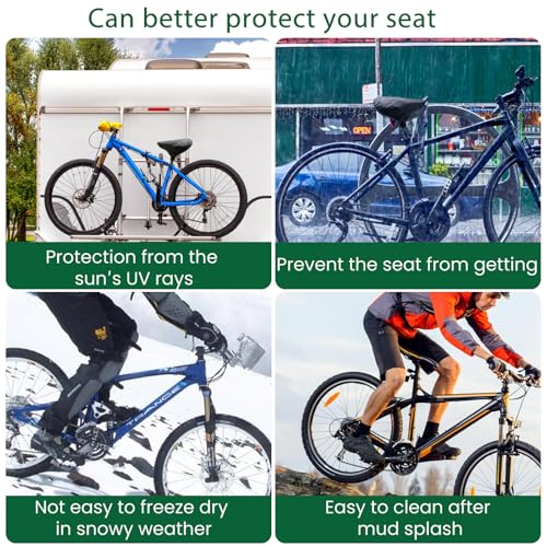 Image of New Bicycle Seat Cushion Waterproof UV Protection Unisex for Gym Bike Mountain Bike Road Bike with Protective Lock Durable Rain Dustproof Cover
