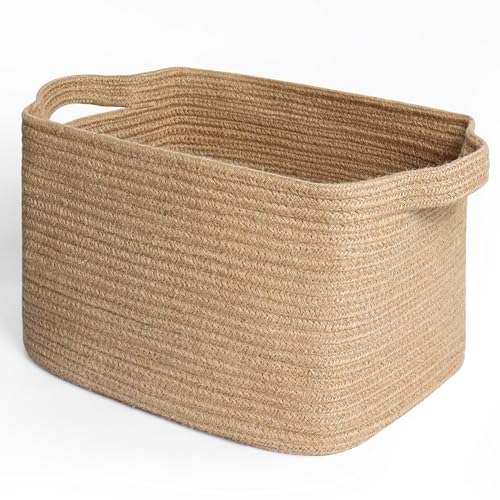 MEGASKET Wicker Basket for Storage, 15"x11"x9" Woven Basket with Handle,