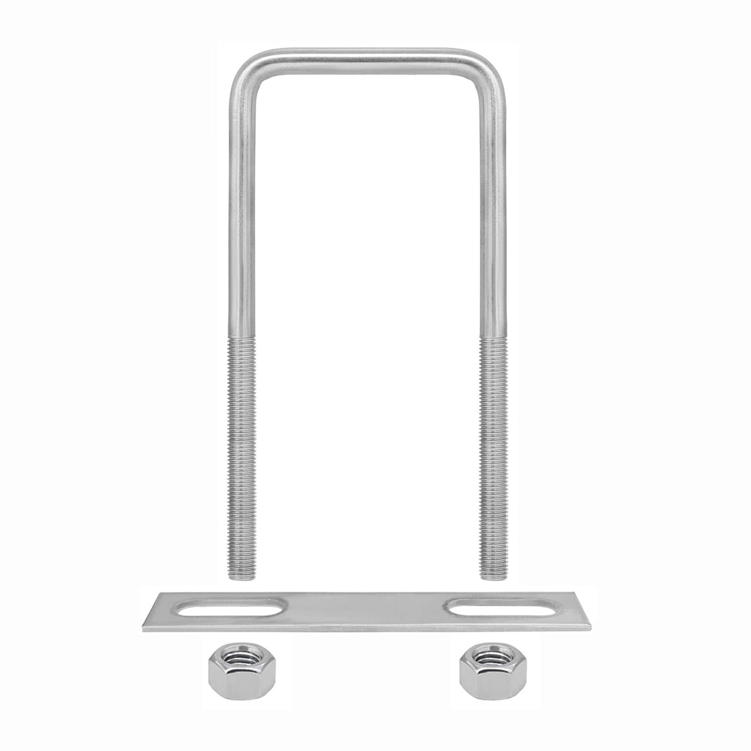 4 Sets 304 Stainless Steel Square U-Bolts 3.15"(80mm) Inner Width, 5.91"(150mm) Length Stainless M10 with Nuts, Frame Plate, Accessories for Automobiles Trailer, Boat Trailer Industrial Parts