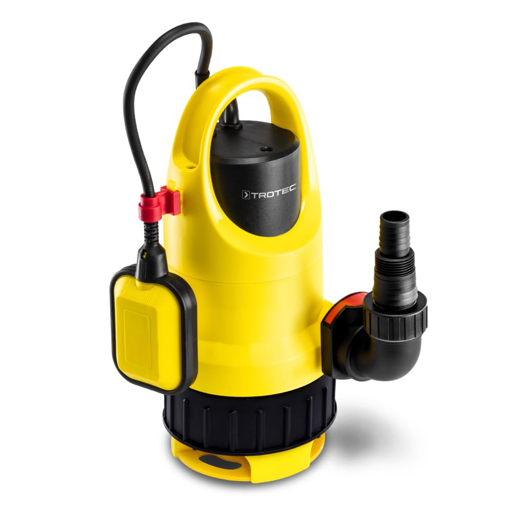 TROTEC Bomba sumergible TCW 900 – Bomba para agua clara/sucia – Caudal 15.000 l/h, potencia 900 vatios, profundidad de inmersión máx. 7 m, IPX8