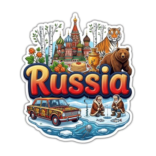 Image of Russia Fridge Magnet - Premium Engineered Wood, Glossy Finish, HD Print, Precision Laser-Cut Travel Souvenir Gift, Durable Decorative Refrigerator Magnet