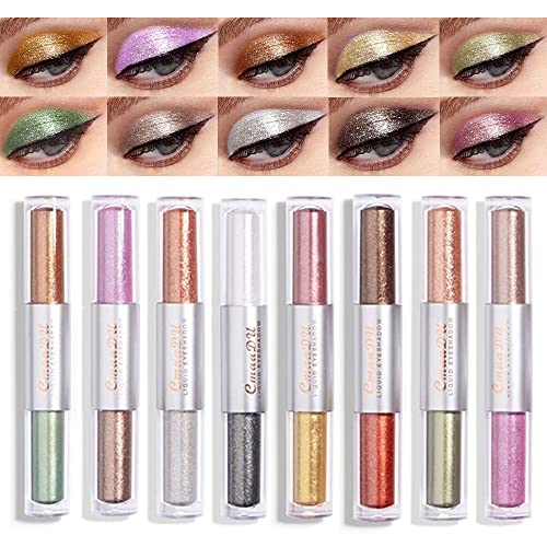 evpct 16 Colors Liquid Glitter Shimmer Metallic Eyeshadow Set Glitter Sparkle Colorful Liquid Eyeliner Makeup Set delineador pupilentes de ojos contra el agua sombras colores para ojos con brillo