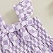 Toddler Baby Girls Summer Outfit Fashionable Plaid Flying Sleeve Ruffle Tops with Shorts 2Pcs Set (Purple, 6-12 Months)