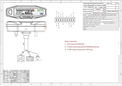 LCD Digital Motorcycle Speedometer Odometer Tachometer Gauge with Bracket for Bike 199km/h Max