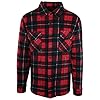 Hazy Blue Mens Trent Warm Long Sleeve Checked Fleece Flannel, Button Up Shirt, Casual Plaid Shirt Checked, Quick Dry, Anti Pill, Machine Washable – Red – XXX-Large #3
