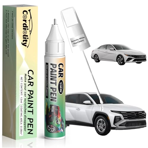 Image of W6H Serenity White Pearl Touch Up Paint for Hyundai, Color Accurate Car Paint Scratch Repair Pen, Quick & Easy Fix Automotive Chips and Nicks
