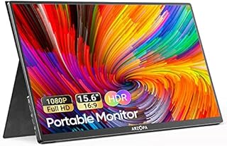 Arzopa Portable Monitor 15.6'' FHD 1080P Portable Laptop Monitor IPS Computer External Screen USB C HDMI Display w/Smart Cover for PC MAC Phone Xbox PS5