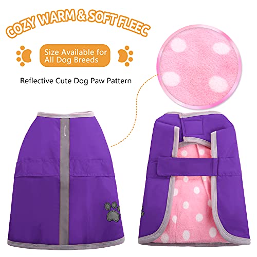 Image of Queenmore Dog Winter Coat, Cold Weather Fleece Dog Jackets for Large Dogs