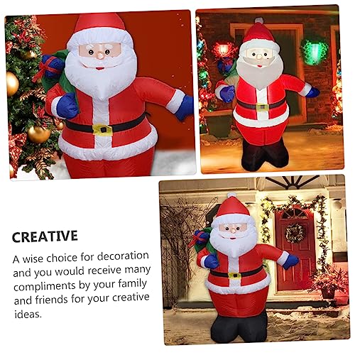 Père Noël gonflable extérieur avec éclairage LED et système de soufflerie - 3