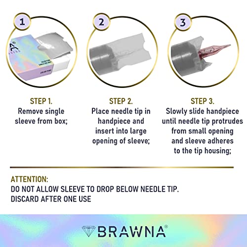 BRAWNA 220 Pcs PMU & Tattoo Pen Type Machine Covers - Wireless PMU Machine Sleeve - PMU Supplies - Clear - Image 3