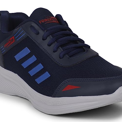 Image of Liberty Force 10 Navy Blue & Olive Green Running Shoes for Men