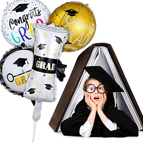 14 Pieces Graduation Party Supplies Balloons Graduation Foil Balloons Class Of 2023 Congrats Graduation, Trophy Foil Balloons For College High School Party Decorations Supplies #TOP24
