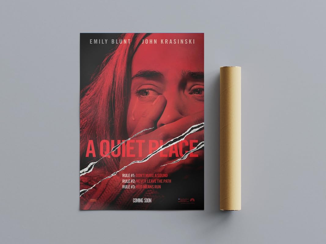 Pixie Posters Multi Colour All Tme Great Horror Movie Posters A Quiet Place Wall Art (A3 Size 29.7Cmx42cm)