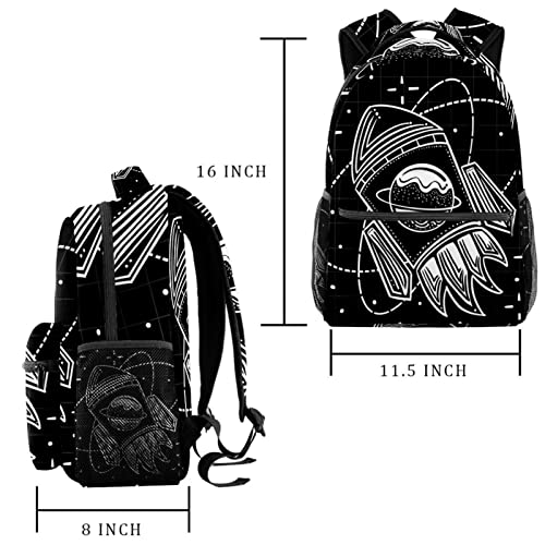 Sac à dos d'école léger géométrique et décontracté pour ordinateur portable - 2