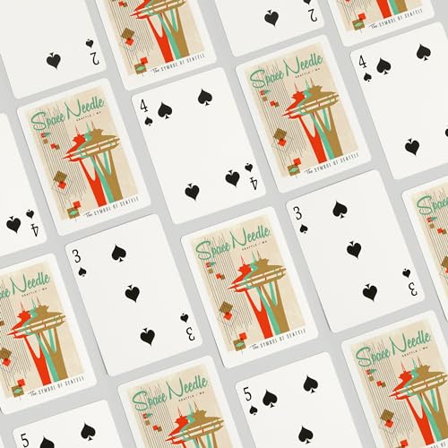 Baraja de poker con diseño The Space Needle, 52 cartas miniatura 4