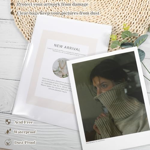 Image of 50 Pcs Resealable Magazine Bags Clear Plastic Sleeves for 8.5x11 Inch Paper,Comic Book,Art Prints (Bag Size:8.75x11.06 inch)