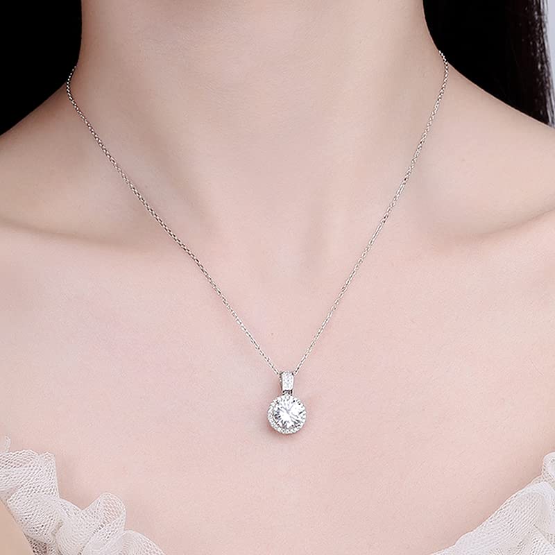 Collier Moissanite argent massif éclat éternel mariage - 2