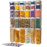 Lifetime Home 30 PACK Airtight Food Storage Containers Set with Lids for Kitchen & Pantry Organization - BPA-Free for Cereal, Pasta, Rice, Vegetables, Fruits & Flour - FREE Markers and Labels