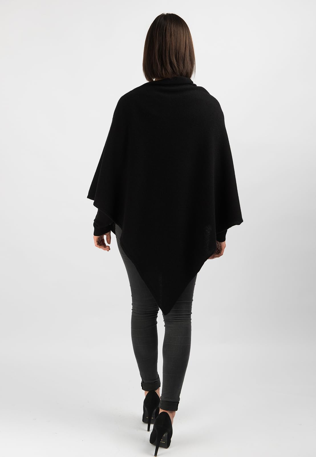 DALLE PIANE CASHMERE Poncho Donna 100% Cashmere | Poncho mantella avvolgente, taglia unica, perfetto in viaggio e in città, un elegante regalo per lei, Made in Italy