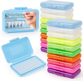 MAQIHAN Wax for Braces - 20 Packs Orthodontic Braces Wax for Teeth,100 Premium Orthodontic Wax Strips for Braces Aligners Wearer,Food Grade ortho with Colorful Storage Cases,10 Flavors