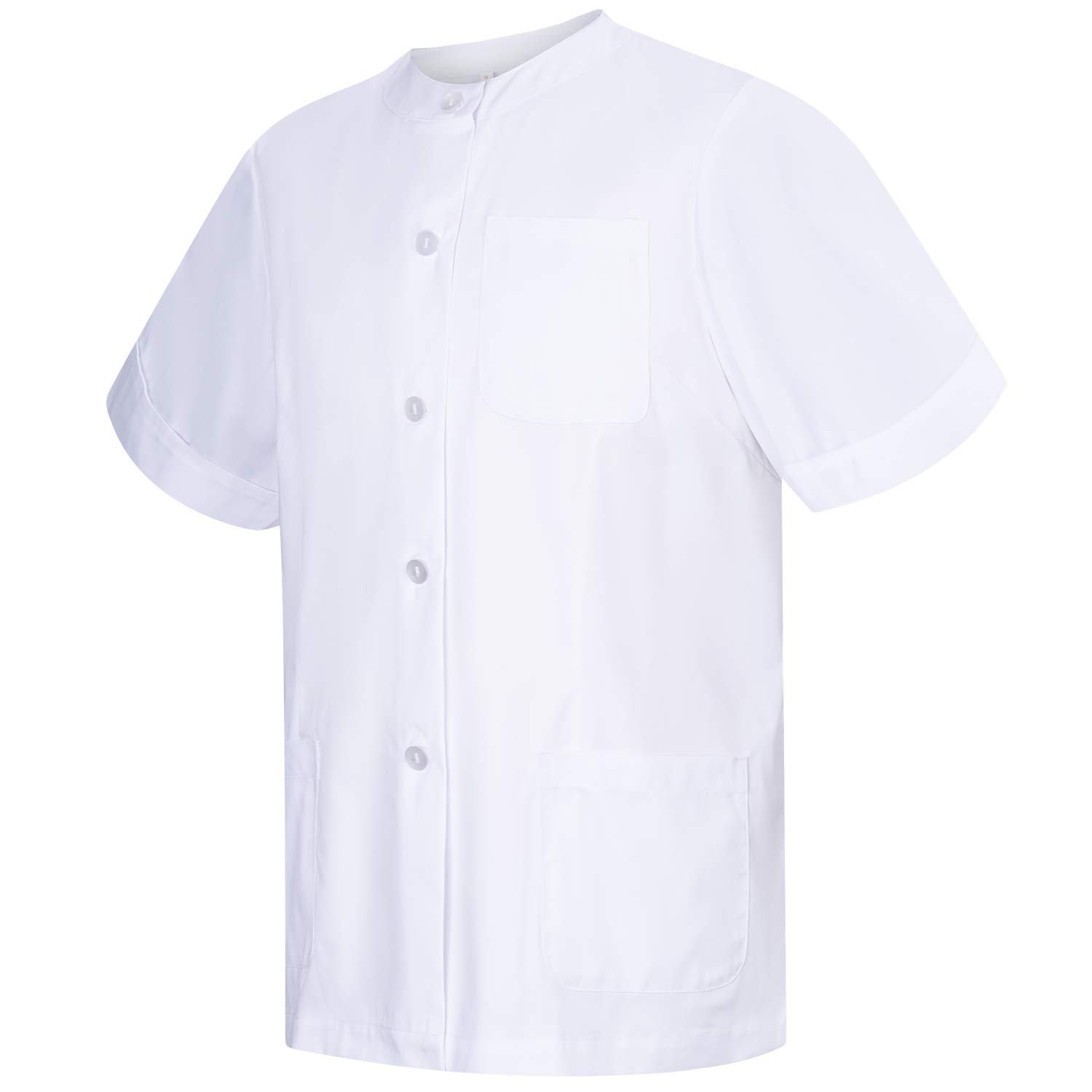 MISEMIYA Casaca Sanitarios Mujer con BOTÓN Cuello Redondo Uniforme Laboral CLINICA Hospital Ropa Laboral - Ref.831