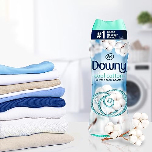 Image of Downy Cool Cotton In-Wash Laundry Scent Booster Beads, 18.2 oz, laundry scent beads, Long-lasting Freshness