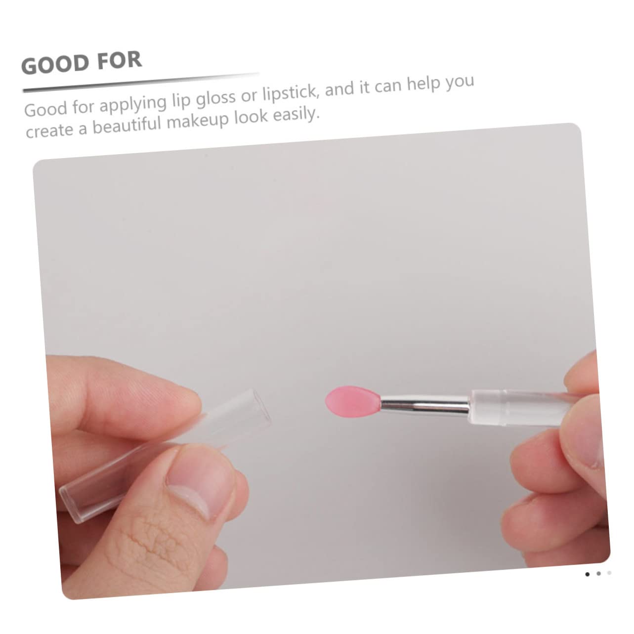 NULYLU Silicone Lip Brush Set 6 Pcs Lipstick Applicator Lid Non-slip Design for Makeup Artists