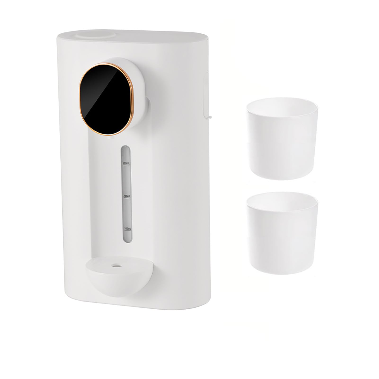 Máquina inteligente de enjuague bucal, dispensador de bebidas, dispensador de enjuague bucal de detección automática montado en la pared, solución de limpieza oral recargable con taza, color blanco
