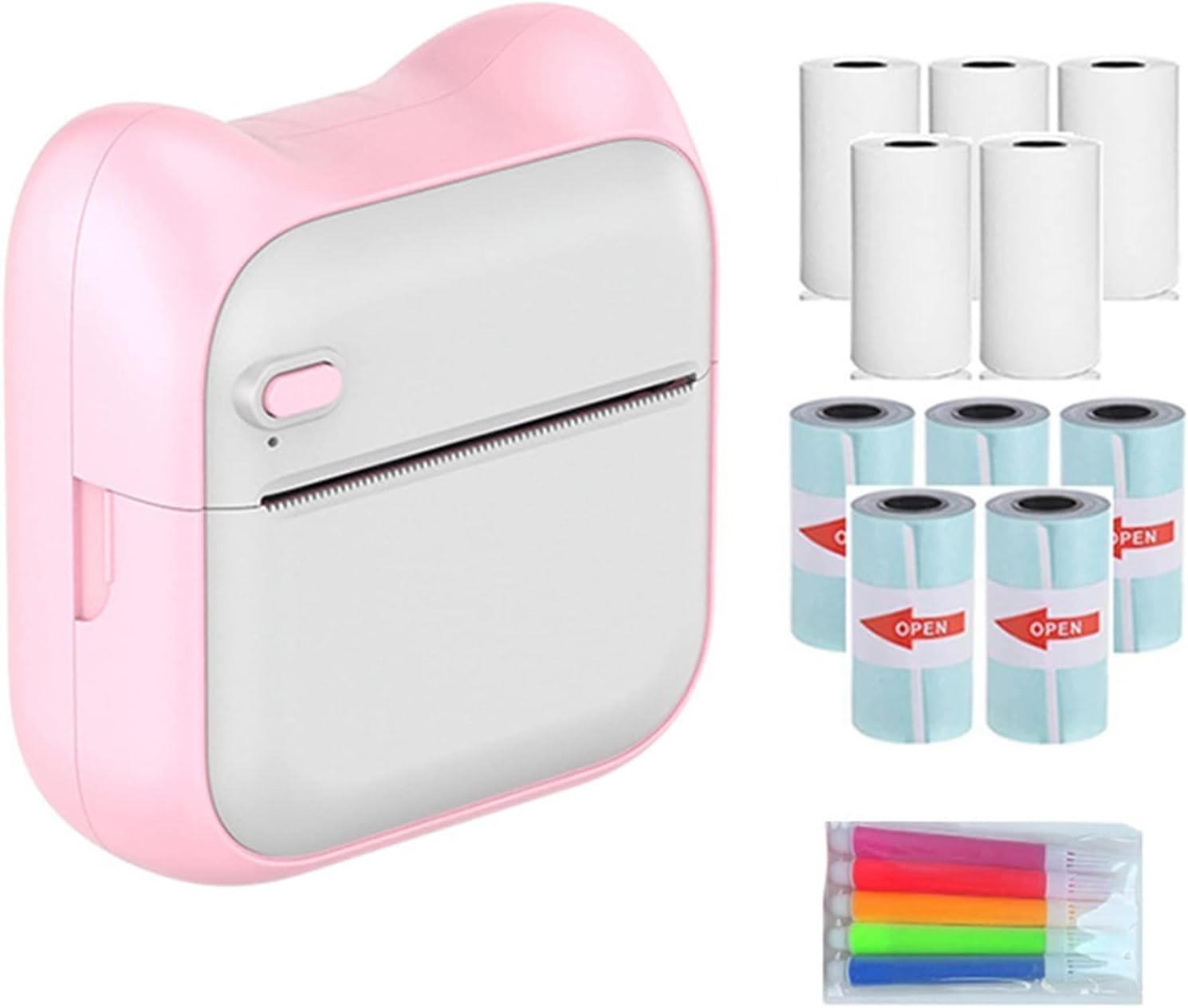 Mini Portable Printer, Inkless Sticker Printer, Thermal Photo Printer