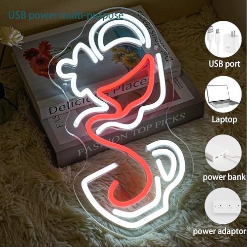 Image of Pouring Tea Neon Sign Tea Set Neon light for Wall Decor,Tea Bar Neon Light Signs, Dimmable Tea Cup LED Sign for Tea Shop,Coffee,Office,Bar