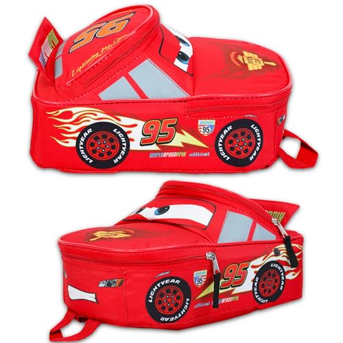 Disney Cars Mini Backpack for Kids Boys ~ Premium 12" Lightning McQueen School Bag with Stickers (Disney Pixar Cars School Supplies Bundle)2