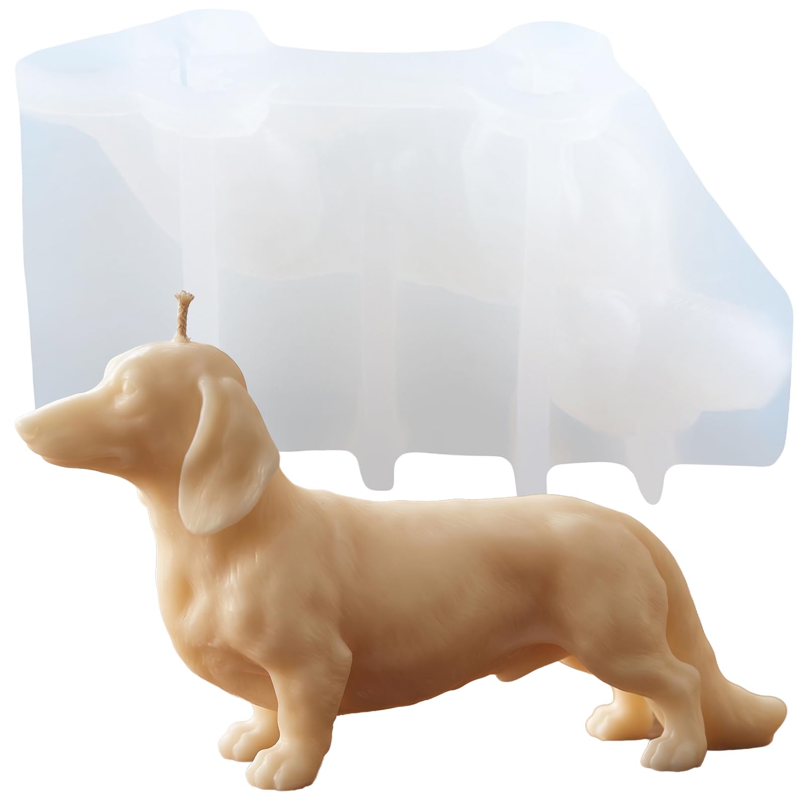 XIAOSHUI Dog Candle Mould Dachshund Dog Silicone Candle Moulds