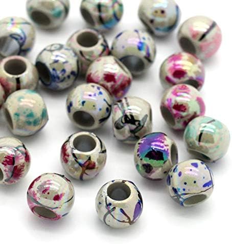 100 Acrylic Multi coloured Drawbench Beads. 8mm. Hole size 4mm Ideal for jewellery making, bracelets, necklace, and other crafts