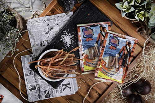 Pacific Cod Jerky - Pittig (1 x 1 kg XXL-verpakking) Natuurlijke snack Gedroogd en gezouten I Koolhydraatarm I Eiwitrijk I Fitness I Gedroogde vis met Spaanse peper I rijk aan Omega -3- I voor mannen en vrouwen - Afbeelding 3