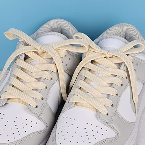 Image of Booyckiy 2 Pairs 2 /5 inch Flat Shoe Laces for Sneakers 31 Colors Shoelaces in 27 inch-72 inch