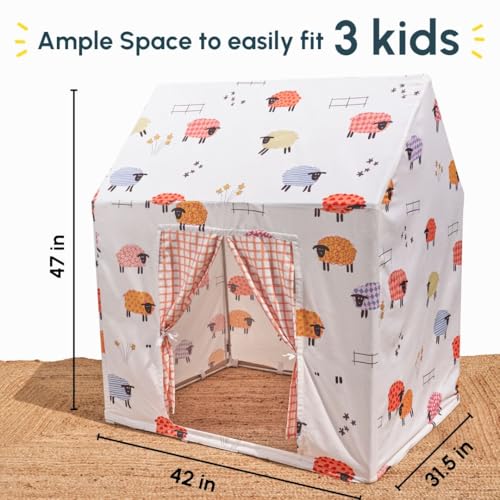 Image of Curious Cub Kids Tent House |Tent for Kids 2 to 5 Years|Play House for Children with Curtains & Easy Setup| Ideal for Screen Free Play Time,Pretend Play,Reading & Sleep Zone| Gift for Children
