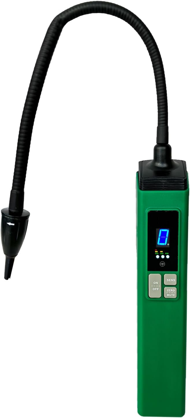 Professional HVAC Refrigerant Leak Detector with Heated Diode Sensor, Gas Leak Detector for R410A/R134A/R1234YF, CFCs/HCFCs | Handheld AC Diagnostic Tool with Digital Display & Audible Alarm