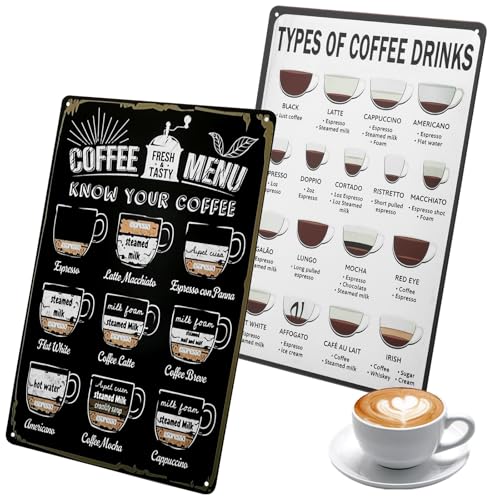 VOSSOT 20 x 30 cm accesorios de café, 2 accesorios baristas, guía de café de hierro con 25 especialidades, accesorios portafiltros, se pueden utilizar como accesorios de espresso, imagen de cocina de