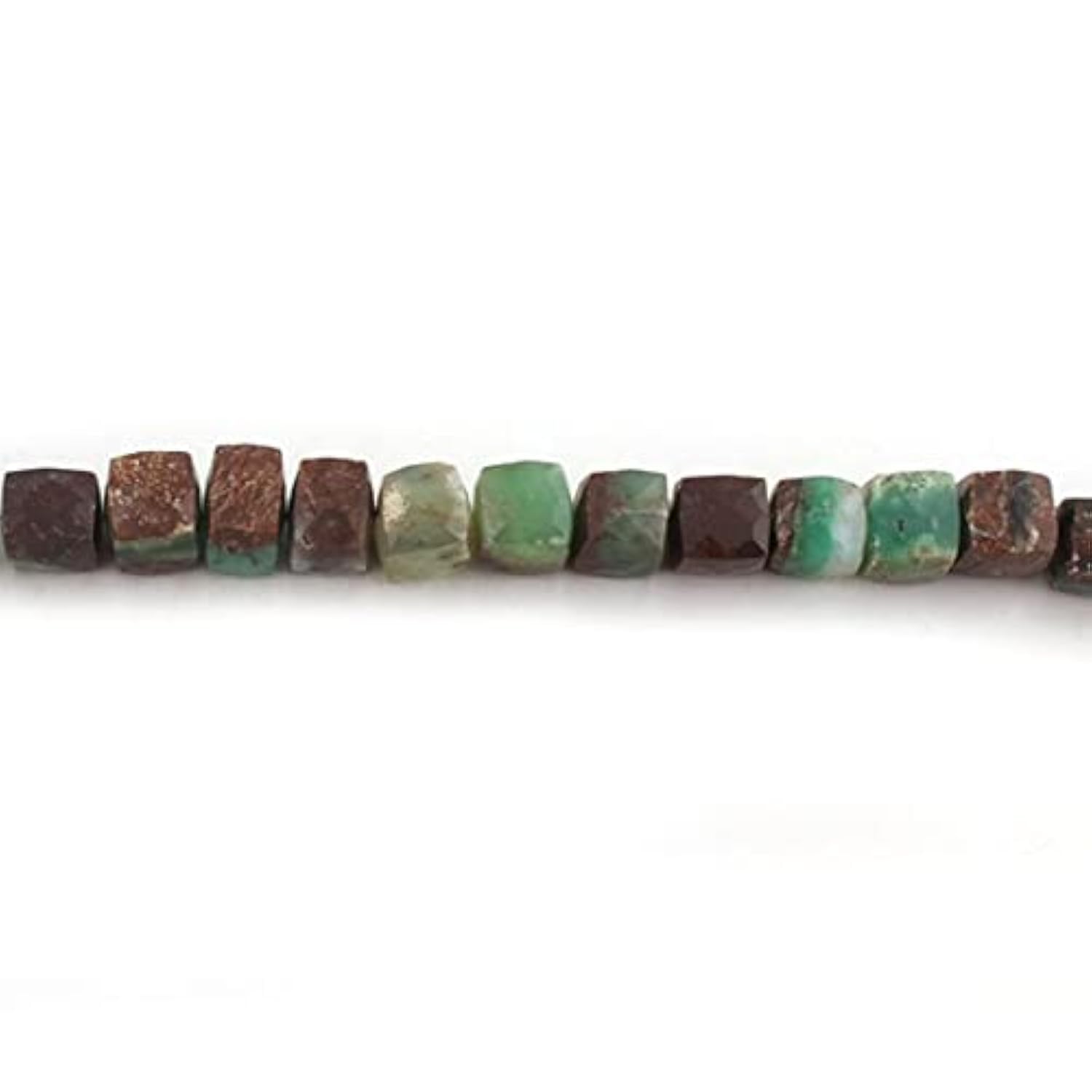 Perles briolettes chrysoprase haut de gamme en cube facetté LKBEADS