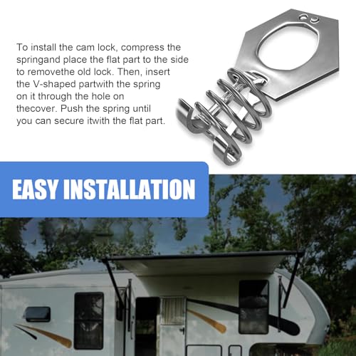 Image of 2 PCS RV Water Heater Latch Cam Lock, Stainless Steel Camper Water Heater Fastener, RV Water Heater Door Latch Assembly Replacement Parts, Universal for Rvs Camper (Silver)