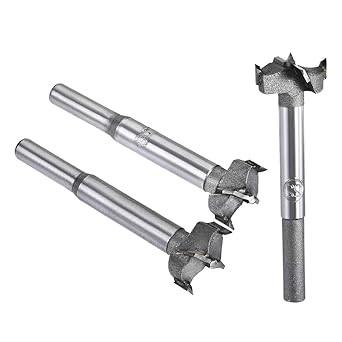 Boxonly 3Pcs Woodworking Hole Opener Drill Bit 20mm+21mm+22mm Forstner Drill Bits Tungsten Carbide Wood Hole Saw Hinge Drilling Boring Bit Cutter