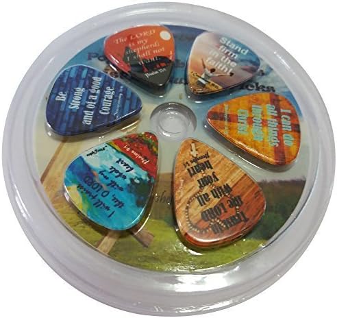 Christian Guitar Picks Popular Bible Verses -12 Pack Celluloid Medium - Cool Acoustic Electric guitar Accessories - Unique Gift for Men Women Guitarists - Best Stocking Stuffers