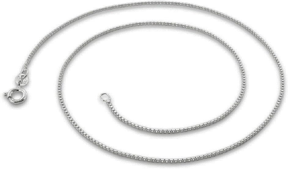 Sterling Silver 1.1MM Box Chain Strong and Sturdy Necklace Nickle Free Made in Italy