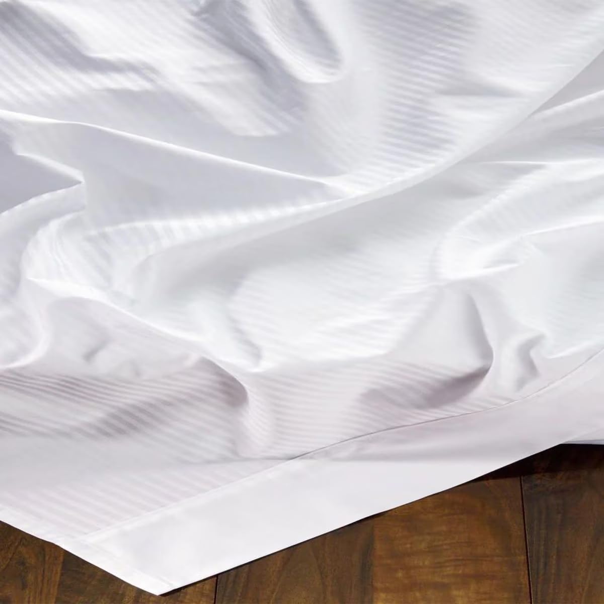 1000 Thread Count King Size 4 Piece Bed Sheet Set 100% Egyptian Cotton 15" Deep Pocket King Sheet Set Fitted Sheet, Flat Sheet & 2 Pillowcases Soft Luxury Bedding Set, White Small Stripe