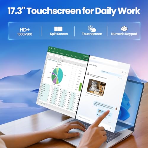 Image of HP 17.3-inch Touchscreen Business Laptop - 36 GB RAM, 1 TB SSD, AMD Ryzen 5 7530U, Windows 11 Pro, Fast Charge, Privacy Webcam, AI Voice Recorder Bundle for Student & Work